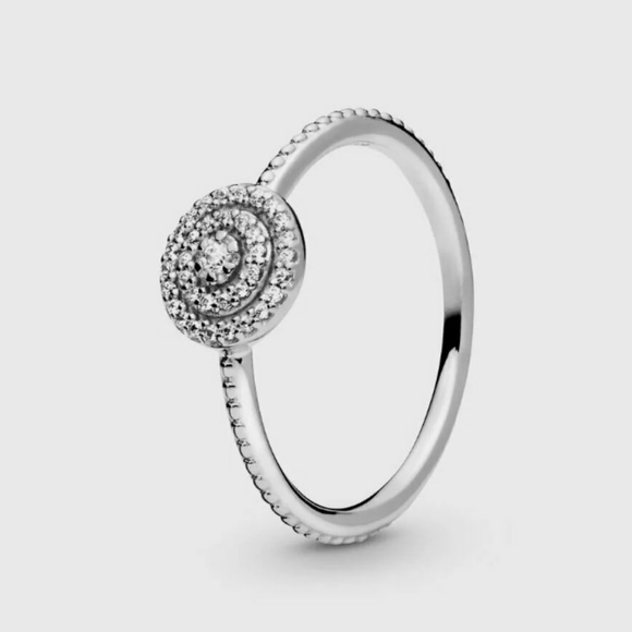 Pandora Halo Swarovski Crystal Sterling Silver Ring - Picture 1 of 1